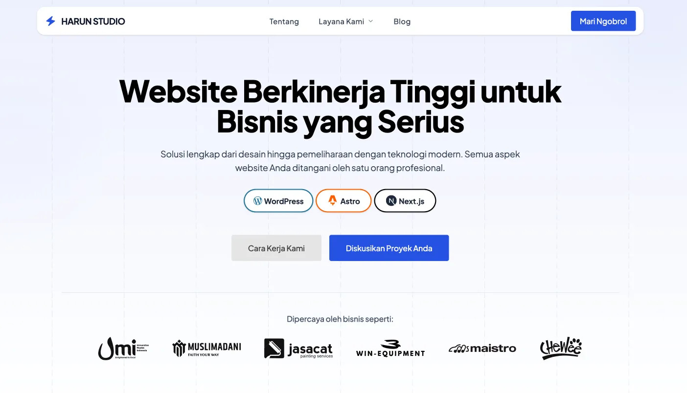 Harun Studio dari WordPress ke Astro