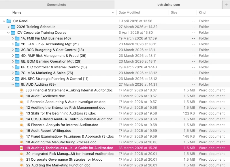 Data Topik Training dan Silabus dari Klien