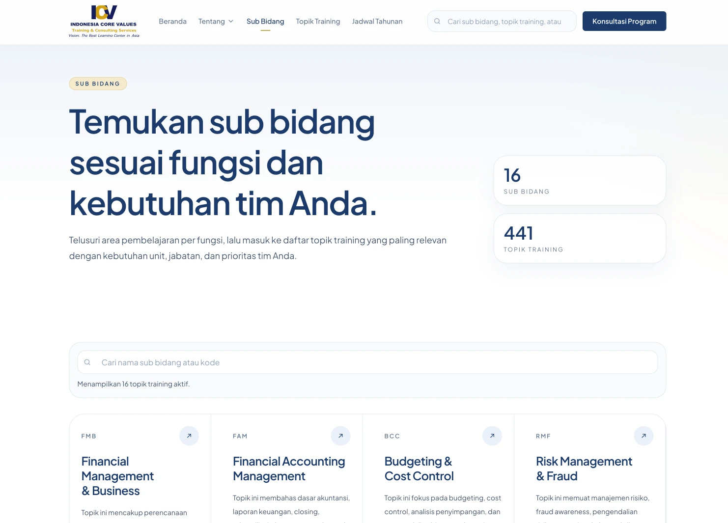 Halaman Topik ICV Training