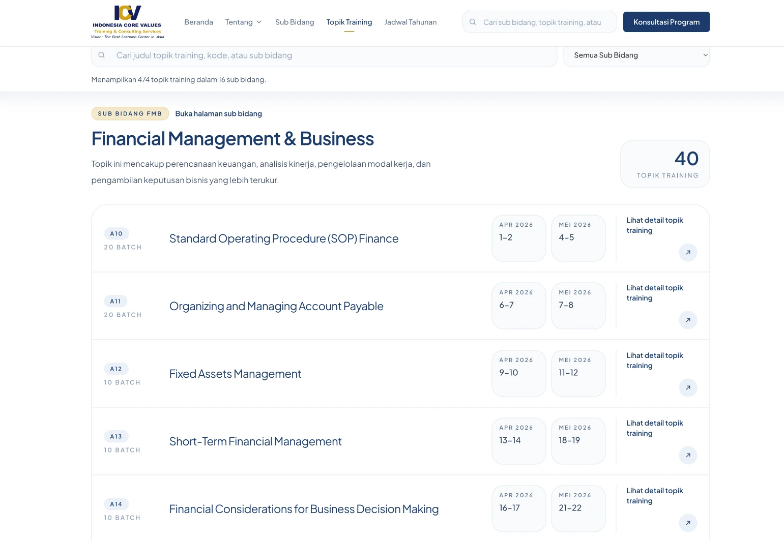 Halaman Training ICV