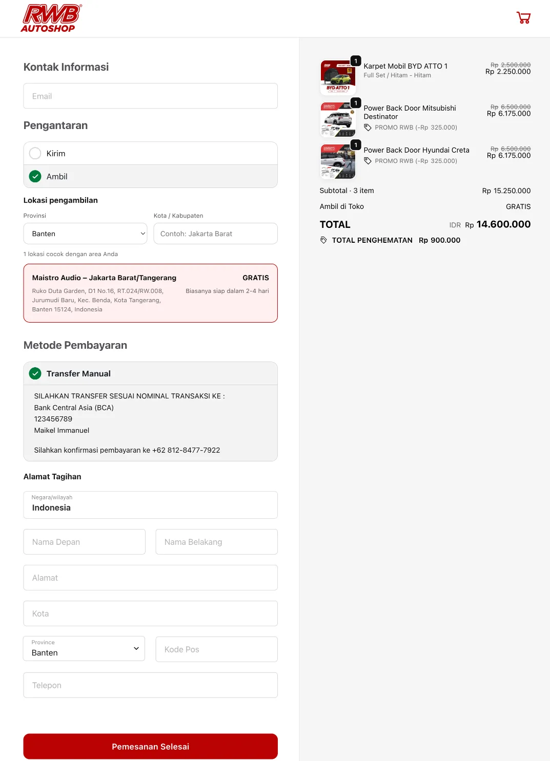 Checkout WooCommerce setelah redesign ala Shopify (desktop) Checkout WooCommerce setelah redesign ala Shopify (desktop)