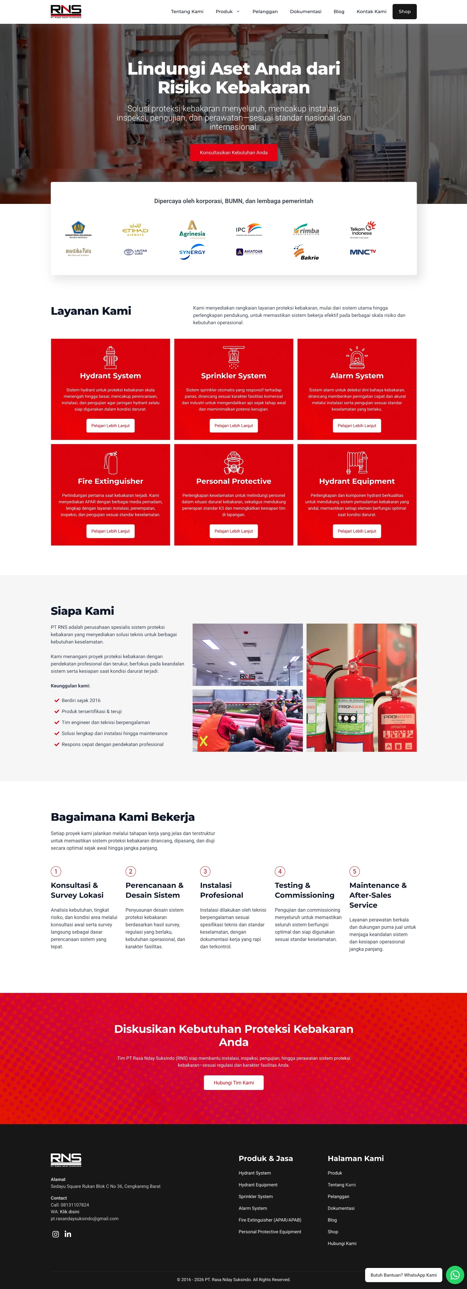 Homepage after HydrantSystem