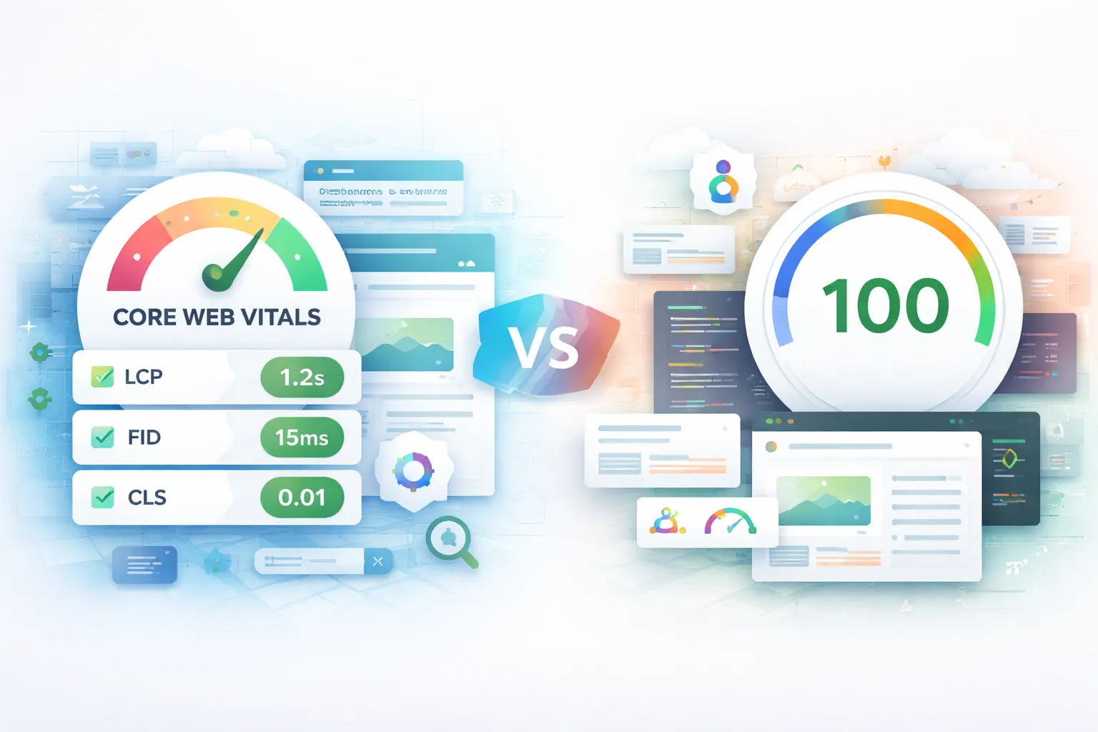 Perbedaan Core Web Vitals Passed dan skor PageSpeed Insights